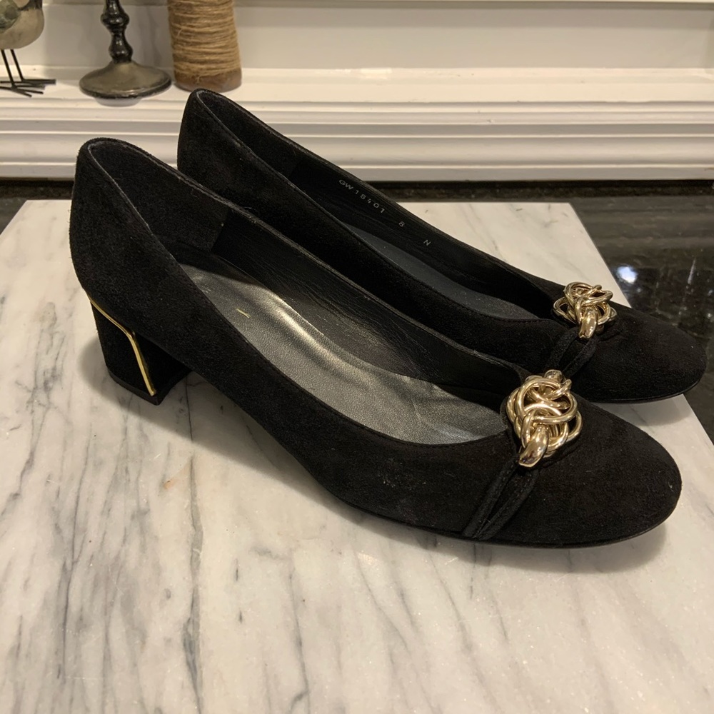 Stuart Weitzman Suede Block Heel Pumps - image 1